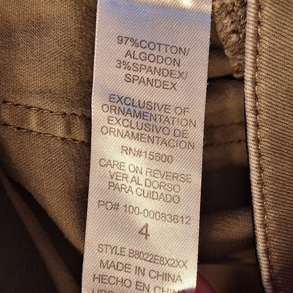Democracy Ab Technology Modest TAN Jean Bermuda Shorts Women's 4 Stretch Denim - Picture 9 of 11